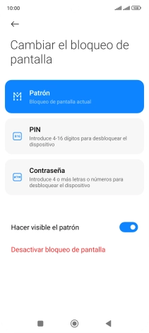 Pulsa Desactivar bloqueo de pantalla e introduce el código de seguridad extra que has creado anteriormente. Pulsa Desactivar bloqueo de pantalla e introduce el código de seguridad extra que has creado anteriormente.