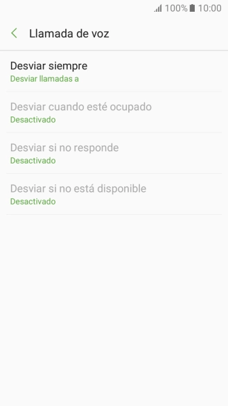 Pulsa el tipo de desvío deseado. Pulsa el tipo de desvío deseado.