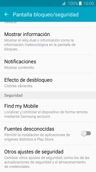 Pulsa Otros ajustes de seguridad. Pulsa Otros ajustes de seguridad.