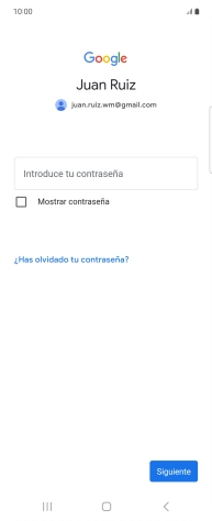 Pulsa Introduce tu contraseña e introduce la contraseña de tu cuenta de Google. Pulsa Introduce tu contraseña e introduce la contraseña de tu cuenta de Google.
