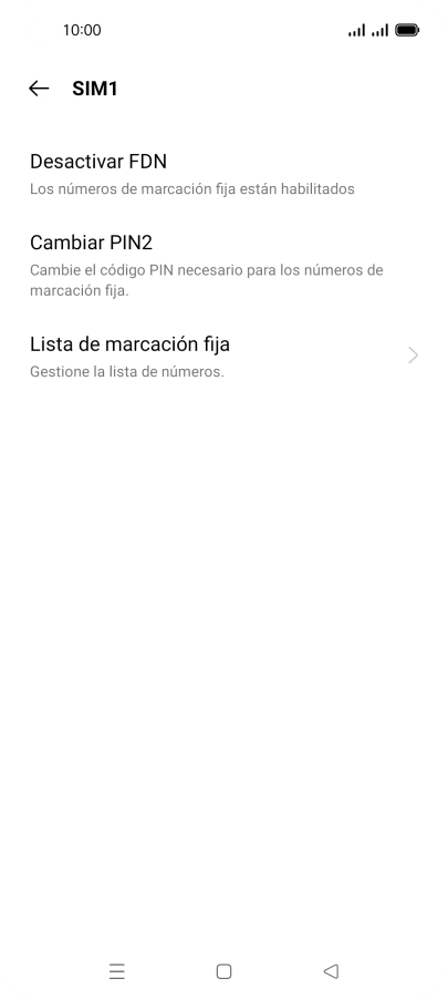 Pulsa Desactivar FDN. Pulsa Desactivar FDN.