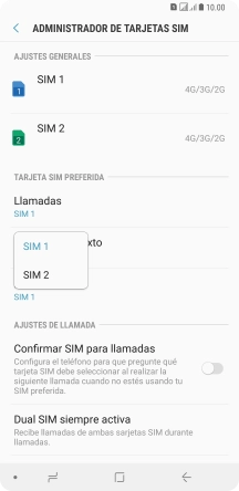 Pulsa la tarjeta SIM deseada. Pulsa la tarjeta SIM deseada.