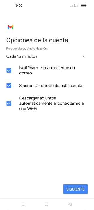 Si aparece en la pantalla esta imagen, tu cuenta de correo electrónico ha sido reconocida y configurada automáticamente. Sigue las indicaciones de la pantalla para introducir más información y terminar la configuración. Si aparece en la pantalla esta imagen, tu cuenta de correo electrónico ha sido reconocida y configurada automáticamente. Sigue las indicaciones de la pantalla para introducir más información y terminar la configuración.