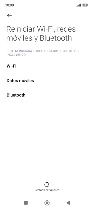 Pulsa Restablecer ajustes. Pulsa Restablecer ajustes.