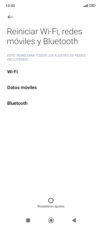 Pulsa Restablecer ajustes. Pulsa Restablecer ajustes.