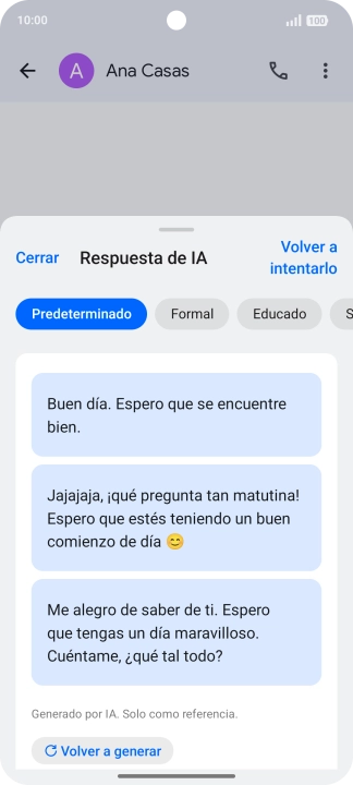 Las propuestas de texto aparecen ahora en la pantalla. Las propuestas de texto aparecen ahora en la pantalla.