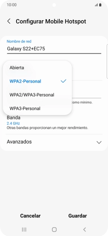 Pulsa WPA3-Personal para proteger la conexión wifi con una contraseña. Pulsa WPA3-Personal para proteger la conexión wifi con una contraseña.