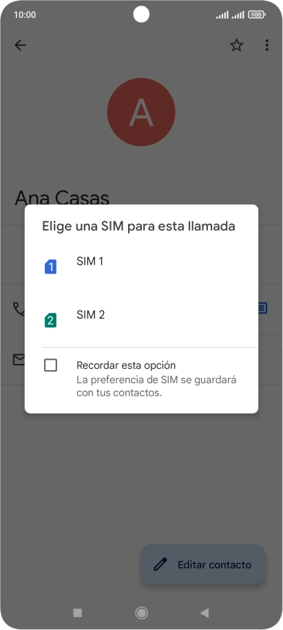 Pulsa la tarjeta SIM deseada. Pulsa la tarjeta SIM deseada.