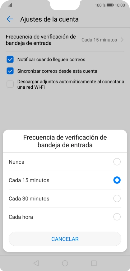 Pulsa el ajuste deseado. Pulsa el ajuste deseado.