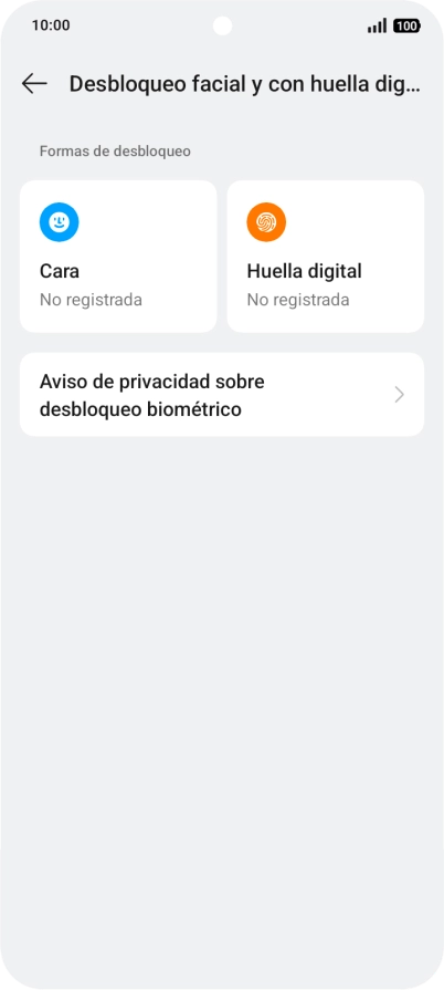 Pulsa Huella digital. Pulsa Huella digital.