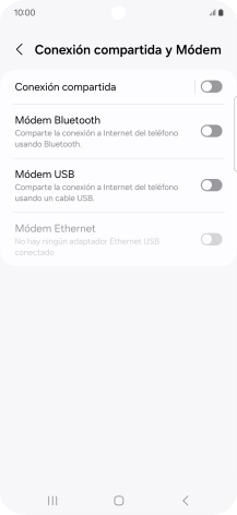 Pulsa Conexión compartida. Pulsa Conexión compartida.