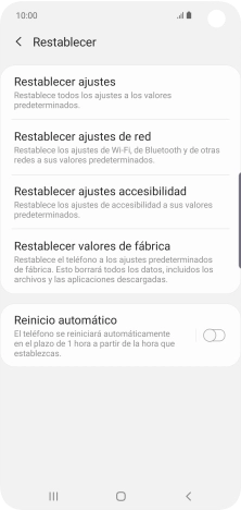 Pulsa Restablecer valores de fábrica. Pulsa Restablecer valores de fábrica.