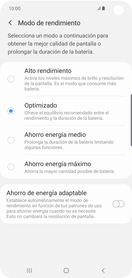 Pulsa el ajuste deseado para activar la función. Pulsa el ajuste deseado para activar la función.