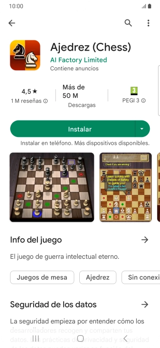 Pulsa Instalar y sigue las indicaciones de la pantalla para instalar la app. Pulsa Instalar y sigue las indicaciones de la pantalla para instalar la app.