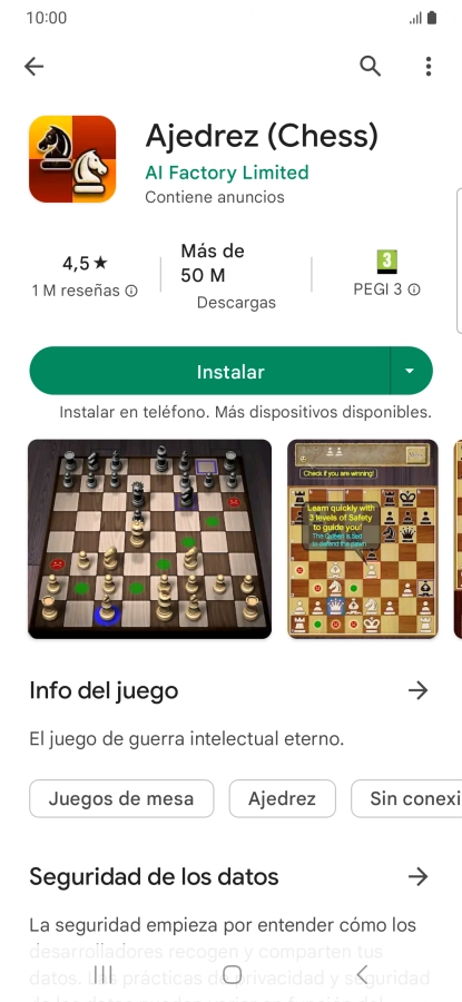 Pulsa Instalar y sigue las indicaciones de la pantalla para instalar la app. Pulsa Instalar y sigue las indicaciones de la pantalla para instalar la app.