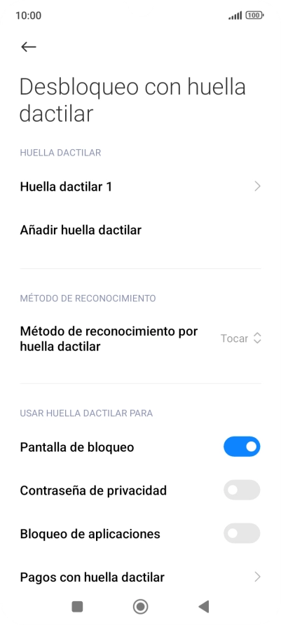 Pulsa el indicador junto a los ajustes deseados para activarlos o desactivarlos. Pulsa el indicador junto a los ajustes deseados para activarlos o desactivarlos.