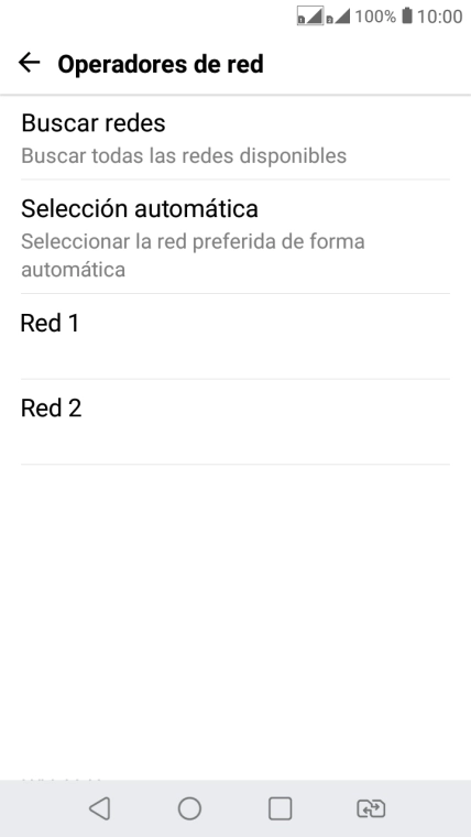 Pulsa la red deseada. Pulsa la red deseada.