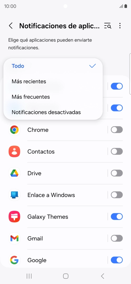 Pulsa el ajuste deseado. Pulsa el ajuste deseado.