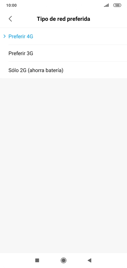 Pulsa el tipo de red deseado. Pulsa el tipo de red deseado.