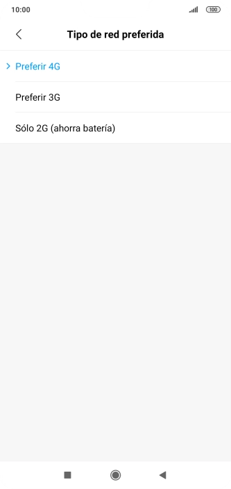 Pulsa el tipo de red deseado. Pulsa el tipo de red deseado.