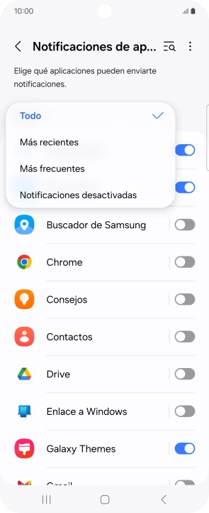 Pulsa el ajuste deseado. Pulsa el ajuste deseado.