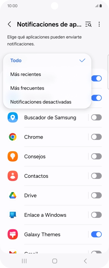 Pulsa el ajuste deseado. Pulsa el ajuste deseado.
