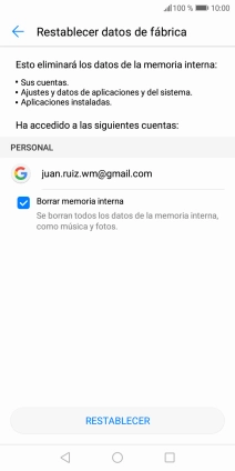 Pulsa RESTABLECER. Pulsa RESTABLECER.