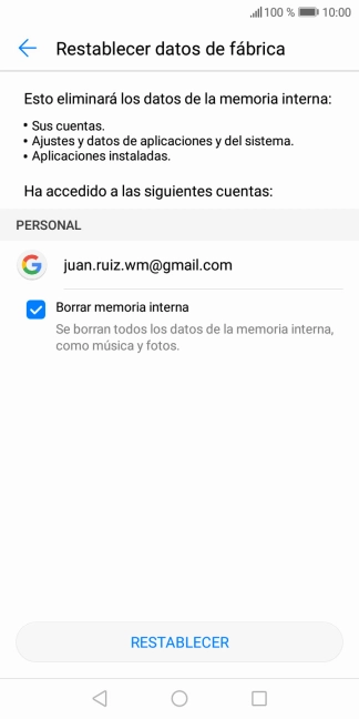 Pulsa RESTABLECER. Pulsa RESTABLECER.