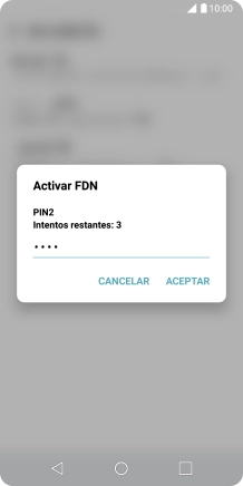 Introduce el código PIN2 y pulsa ACEPTAR. Introduce el código PIN2 y pulsa ACEPTAR.