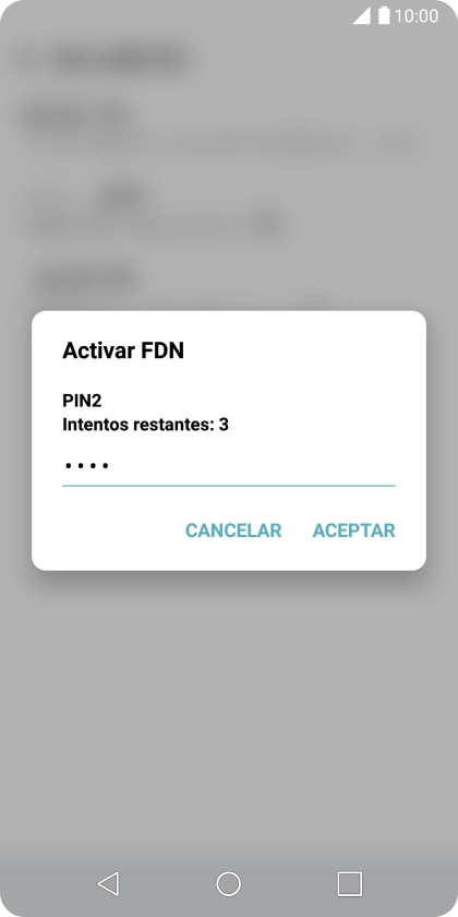 Introduce el código PIN2 y pulsa ACEPTAR. Introduce el código PIN2 y pulsa ACEPTAR.