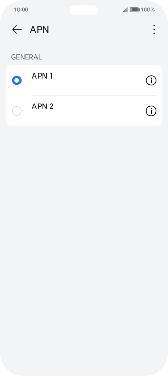 Pulsa en el campo junto a la conexión de datos para activarla. Pulsa en el campo junto a la conexión de datos para activarla.