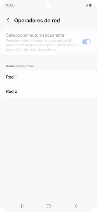 Pulsa la red deseada. Pulsa la red deseada.