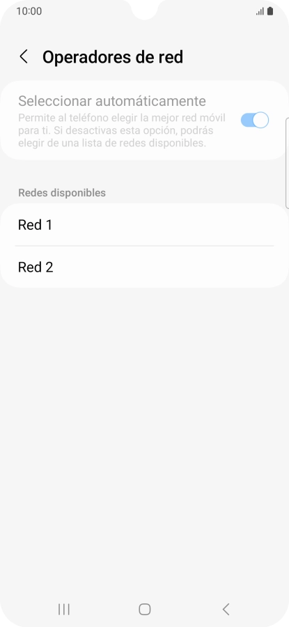 Pulsa la red deseada. Pulsa la red deseada.