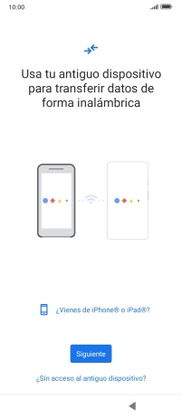 Sigue las indicaciones de la pantalla para transferir contenido desde otro teléfono. Sigue las indicaciones de la pantalla para transferir contenido desde otro teléfono.
