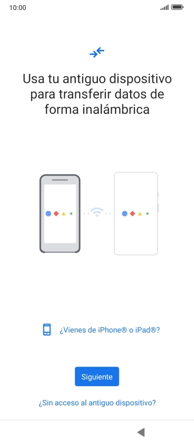 Sigue las indicaciones de la pantalla para transferir contenido desde otro teléfono. Sigue las indicaciones de la pantalla para transferir contenido desde otro teléfono.