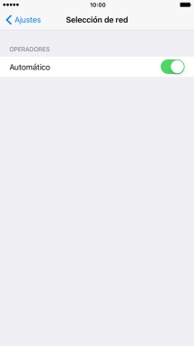 Pulsa el indicador para activar o desactivar la selección automática de red. Pulsa el indicador para activar o desactivar la selección automática de red.