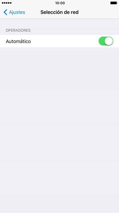 Pulsa el indicador para activar o desactivar la selección automática de red. Pulsa el indicador para activar o desactivar la selección automática de red.