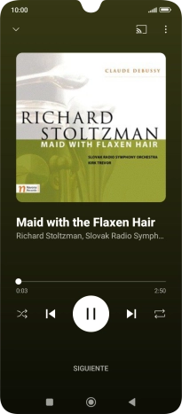 Pulsa la flecha hacia la derecha para ir al archivo de música siguiente. Pulsa la flecha hacia la derecha para ir al archivo de música siguiente.