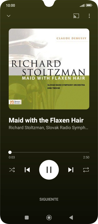 Pulsa la flecha hacia la derecha para ir al archivo de música siguiente. Pulsa la flecha hacia la derecha para ir al archivo de música siguiente.