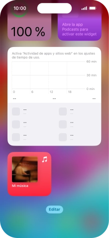 Pulsa el widget deseado hasta que aparezca un menú emergente en la pantalla. Pulsa el widget deseado hasta que aparezca un menú emergente en la pantalla.