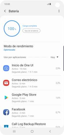 Pulsa Modo de rendimiento. Pulsa Modo de rendimiento.