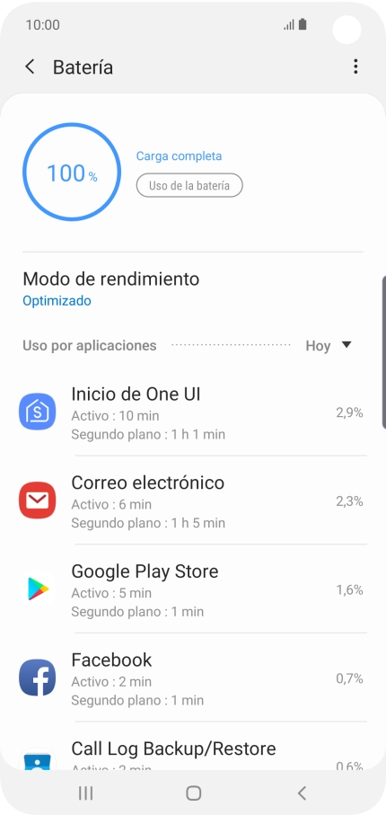 Pulsa Modo de rendimiento. Pulsa Modo de rendimiento.
