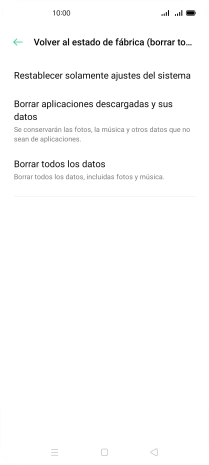 Pulsa Borrar todos los datos. Pulsa Borrar todos los datos.