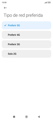 Pulsa el tipo de red deseado. Pulsa el tipo de red deseado.