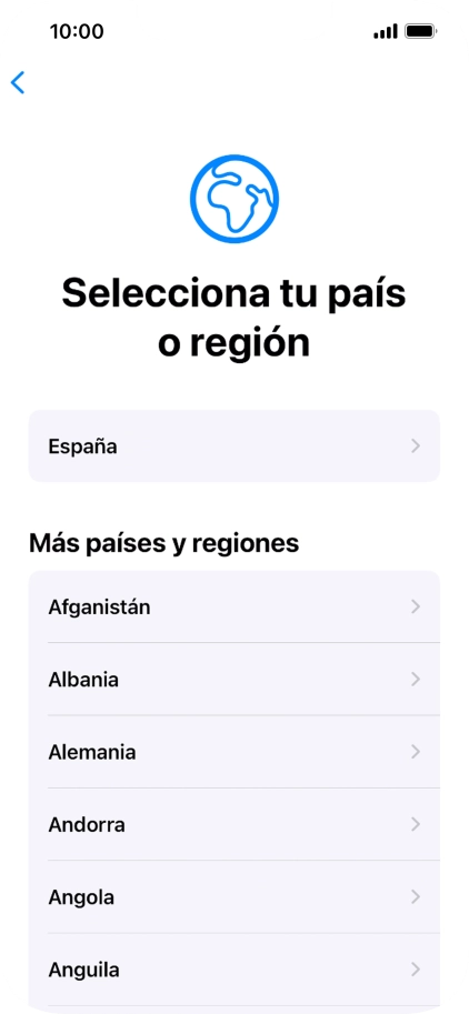 Pulsa el país o el área deseados. Pulsa el país o el área deseados.