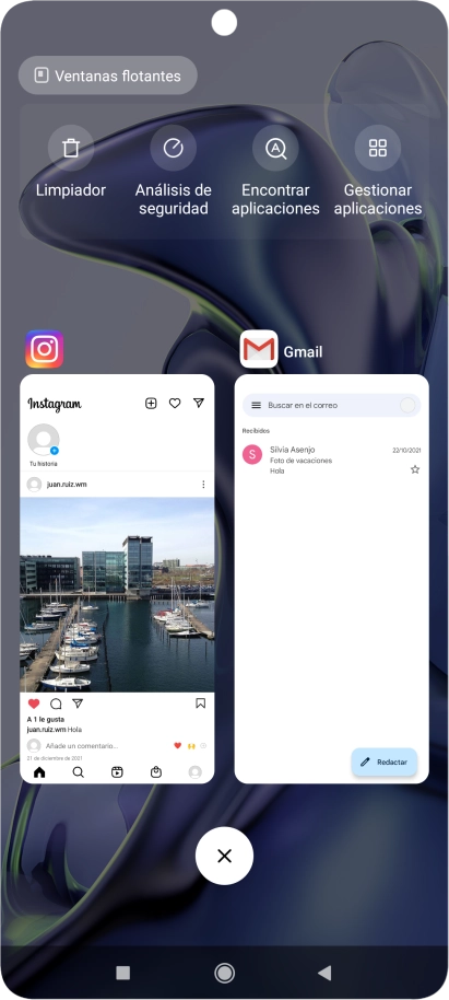 Para cerrar una sola aplicación en ejecución, desliza el dedo hacia la derecha sobre la aplicación deseada. Para cerrar una sola aplicación en ejecución, desliza el dedo hacia la derecha sobre la aplicación deseada.