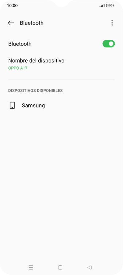 Pulsa el dispositivo Bluetooth deseado y sigue las indicaciones de la pantalla para vincular el dispositivo al teléfono. Pulsa el dispositivo Bluetooth deseado y sigue las indicaciones de la pantalla para vincular el dispositivo al teléfono.