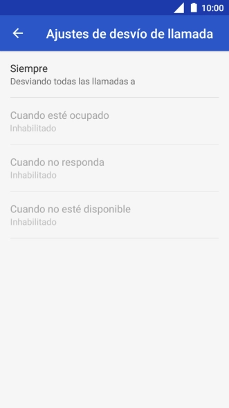 Pulsa el tipo de desvío deseado. Pulsa el tipo de desvío deseado.