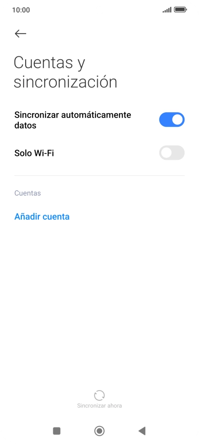 Pulsa Añadir cuenta. Pulsa Añadir cuenta.