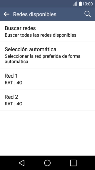 Pulsa la red deseada. Pulsa la red deseada.